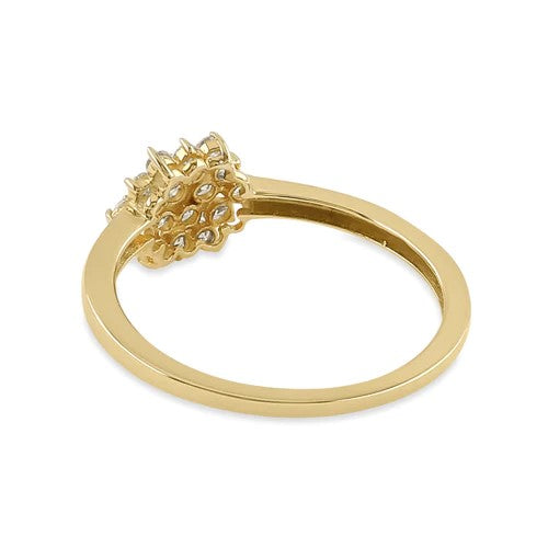 JB:ORZ212 Solid 14K Yellow Gold Hexagon CZ Ring