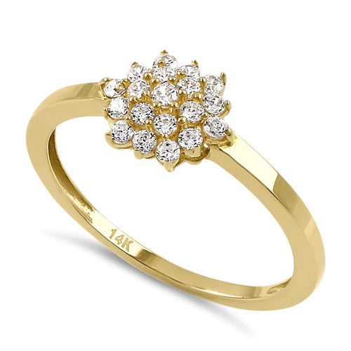 JB:ORZ212 Solid 14K Yellow Gold Hexagon CZ Ring