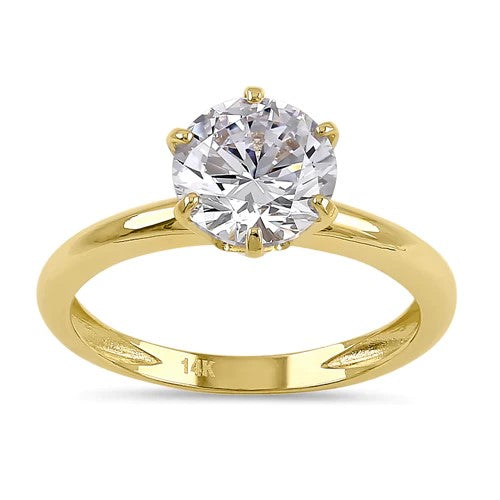 JB:ORZ223 Solid 14K Yellow Gold 9.0mm CZ Wedding Ring
