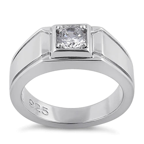 JB:SRZ6205 Sterling Silver Elegant Carved Engagement Ring