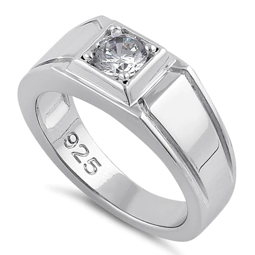 JB:SRZ6205 Sterling Silver Elegant Carved Engagement Ring