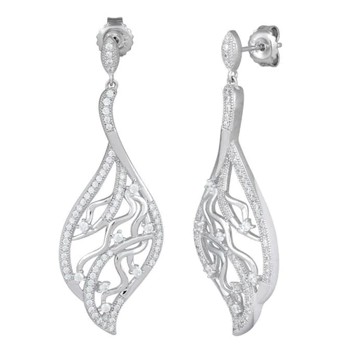 JB:SEZ664 Sterling Silver Tear Drop Marquise CZ...