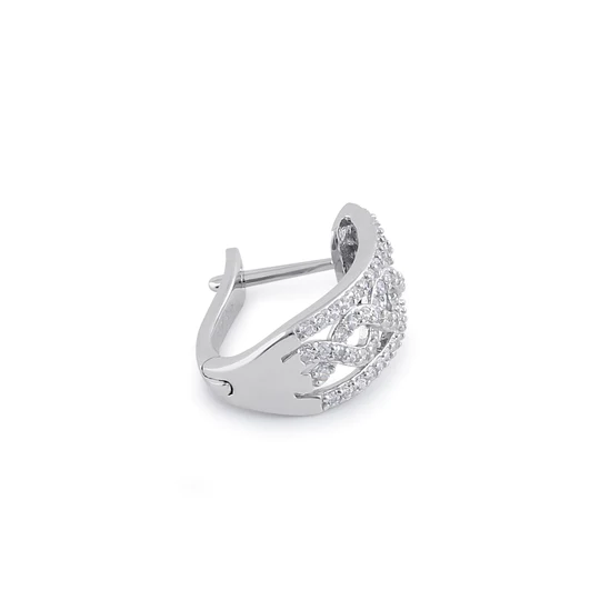 JB:SEZ909 All products Sterling Silver Clear CZ Twist Hoop E...