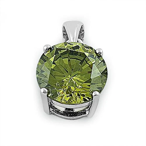 JB:SPZ241 All products Sterling Silver Olive Green Round CZ ...