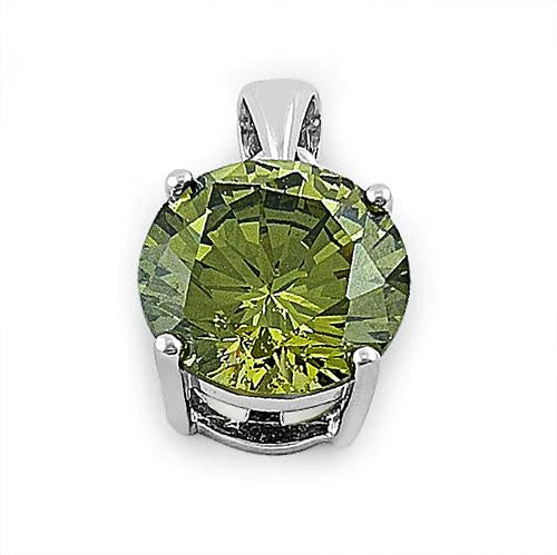 JB:SPZ241 All products Sterling Silver Olive Green Round CZ ...