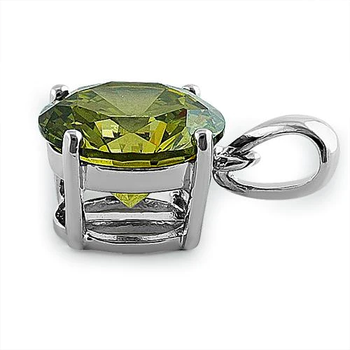 JB:SPZ241 All products Sterling Silver Olive Green Round CZ ...