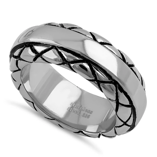 JB:TRK071 Stainless Steel Exotic Band Ring