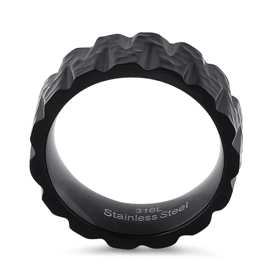 JB:TRP040 Stainless Steel Men's Black Tire Wedding Band