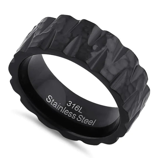 JB:TRP040 Stainless Steel Men's Black Tire Wedding Band