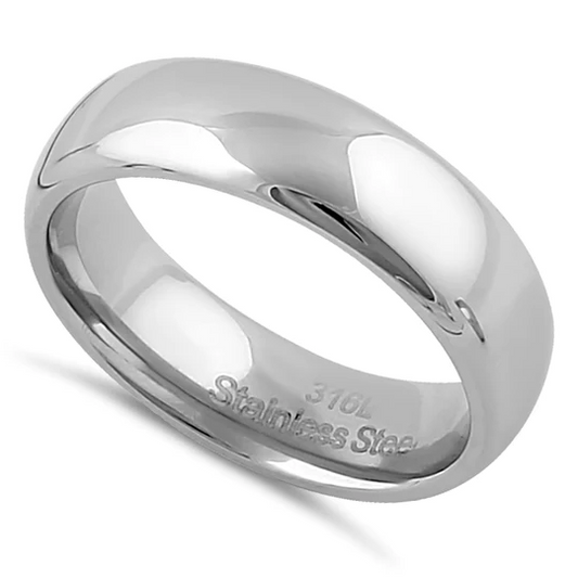 JB:TRP042 Stainless Steel Men's 6mm Polished Wedding Band