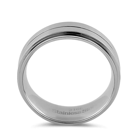 JB:TRP055 Stainless Steel 8mm Spinner Band Ring
