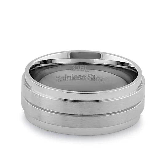 JB:TRP055 Stainless Steel 8mm Spinner Band Ring