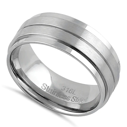 JB:TRP055 Stainless Steel 8mm Spinner Band Ring