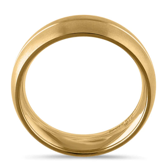JB:TRP071 Stainless Steel Yellow Gold Plated Groove Band Ring