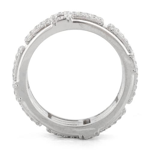 JB:SRZ4725 Sterling Silver Eternity Cross Pave CZ Ring