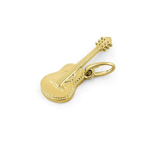 JB:OPP314 Solid 14K Yellow Gold Guitar Pendant