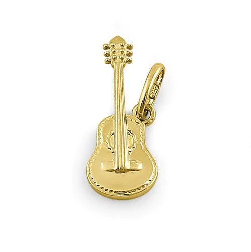 JB:OPP314 Solid 14K Yellow Gold Guitar Pendant