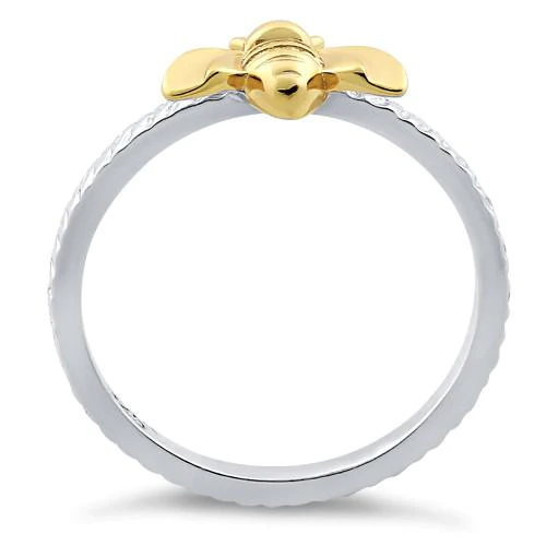 JB:SRP1234 Sterling Silver Bee Two Toned Ring