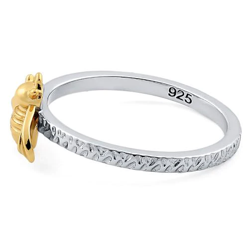 JB:SRP1234 Sterling Silver Bee Two Toned Ring