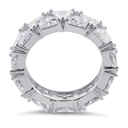JB:SRZ5395 Sterling Silver Eternity Triangle Clear CZ Ring