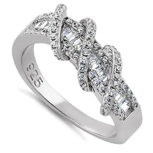 JB:SRZ517 Sterling Silver Exotic Twisted CZ Ring