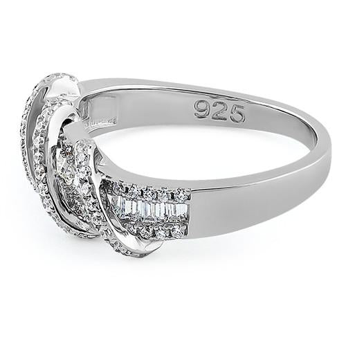 JB:SRZ517 Sterling Silver Exotic Twisted CZ Ring