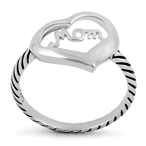 JB:SRP636   Sterling Silver Mom Heart Ring